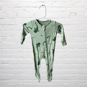 Kyte Baby // Sage Shark Bamboo Footie with Foldover Mitten Cuffs